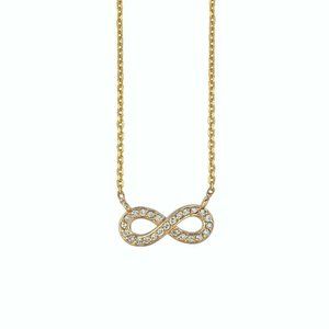 0.15 Carat Natural Diamond Infinity Necklace 14K